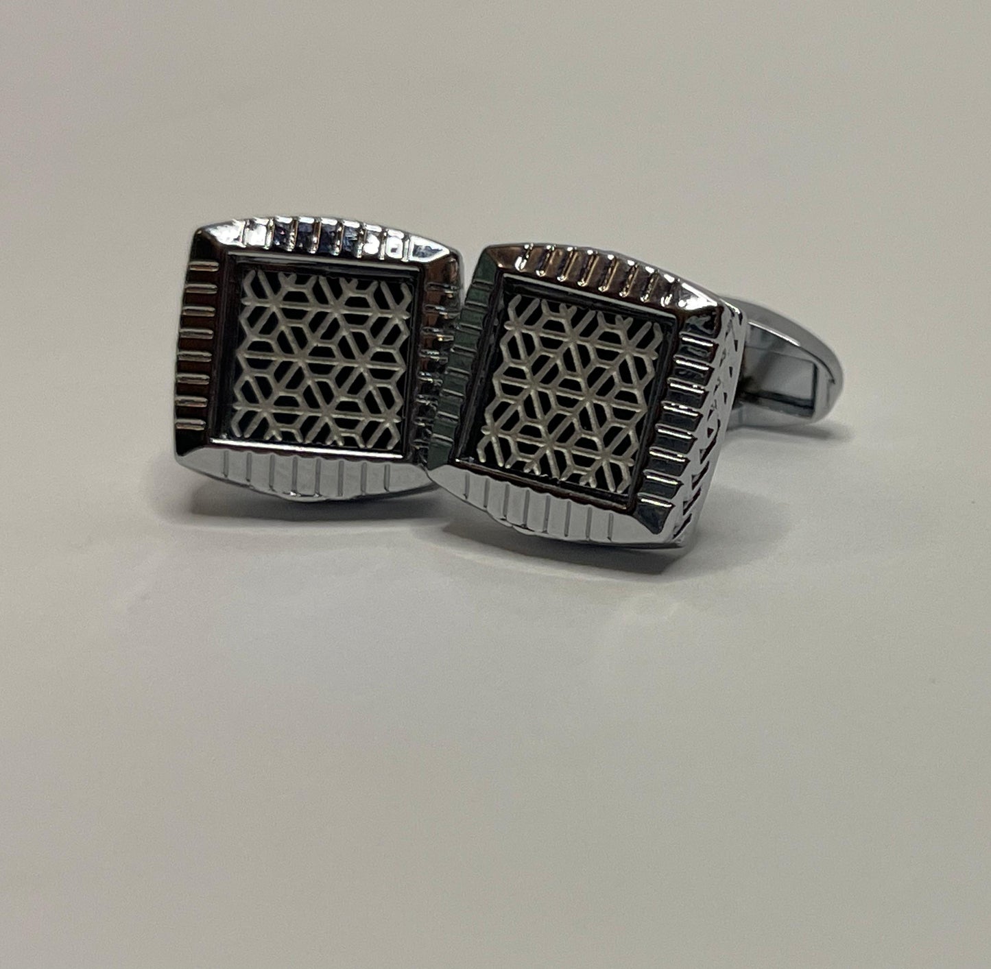 Stainless Silver Blue Cufflinks