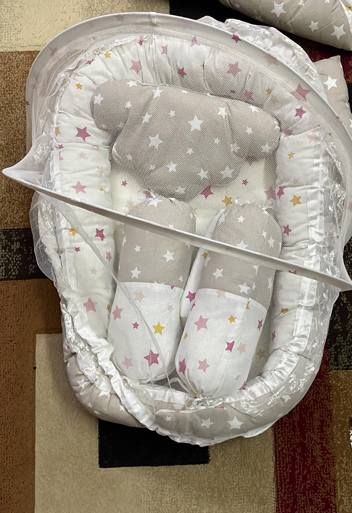 Baby Kit Set (1-in-15) – Newborn Clothes, Bibs, Feeder, Towels, Elastic Sheet, Baby Care Kit, (Sleeping Set With Baby Nest, Pillow, Mat, Wrapping Sheet & More)