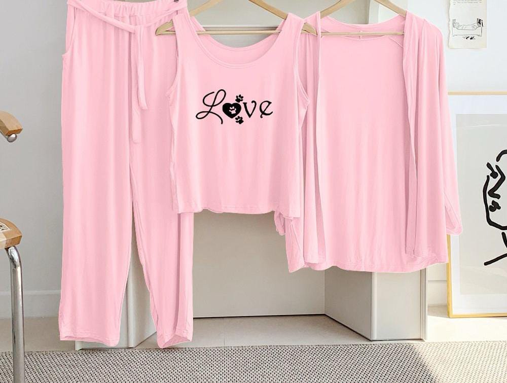 3pcs night suits ( Shirt Upper Trouser)