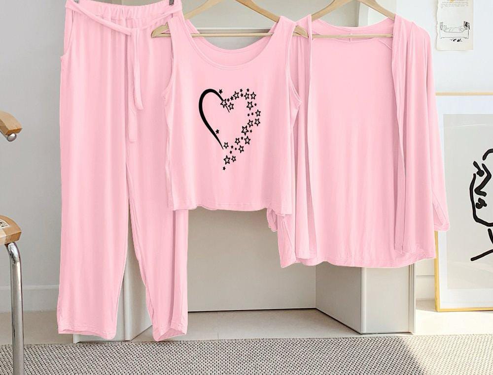 3pcs night suits ( Shirt Upper Trouser)