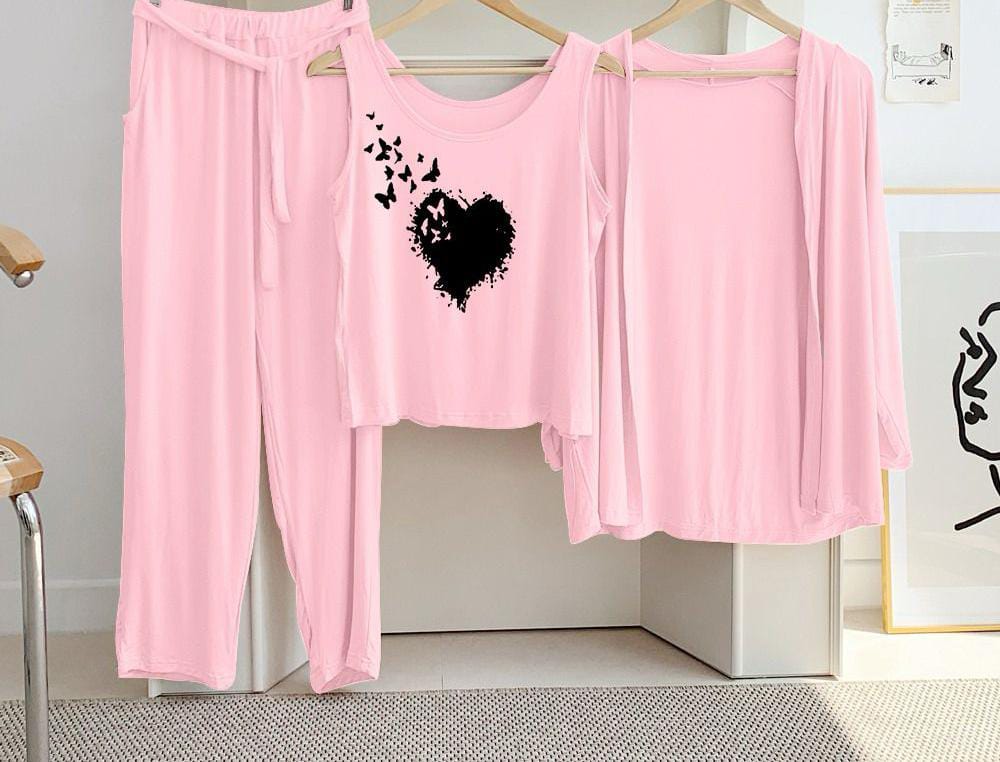 3pcs night suits ( Shirt Upper Trouser)
