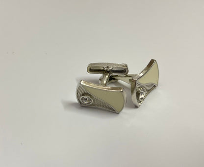 Crystal  Ivory & Silver Cufflinks